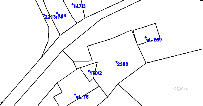 Parcela st. 74 v KÚ Sosnová, Katastrální mapa
