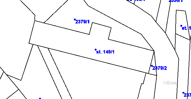 Parcela st. 149/1 v KÚ Sosnová, Katastrální mapa