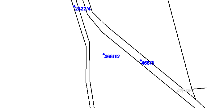Parcela st. 466/12 v KÚ Sosnová, Katastrální mapa