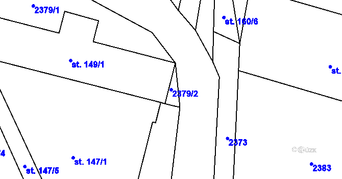 Parcela st. 2379/2 v KÚ Sosnová, Katastrální mapa