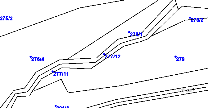 Parcela st. 277/12 v KÚ Smiradice, Katastrální mapa