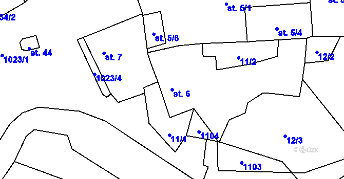 Parcela st. 6 v KÚ Sousedovice, Katastrální mapa