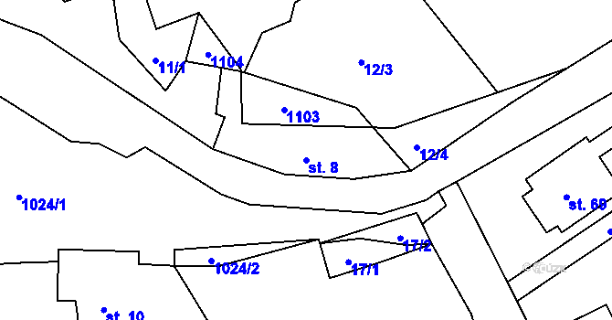 Parcela st. 8 v KÚ Sousedovice, Katastrální mapa