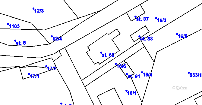 Parcela st. 69 v KÚ Sousedovice, Katastrální mapa
