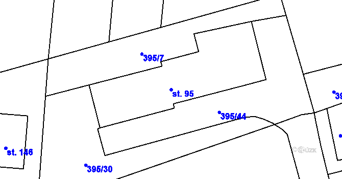 Parcela st. 95 v KÚ Sousedovice, Katastrální mapa