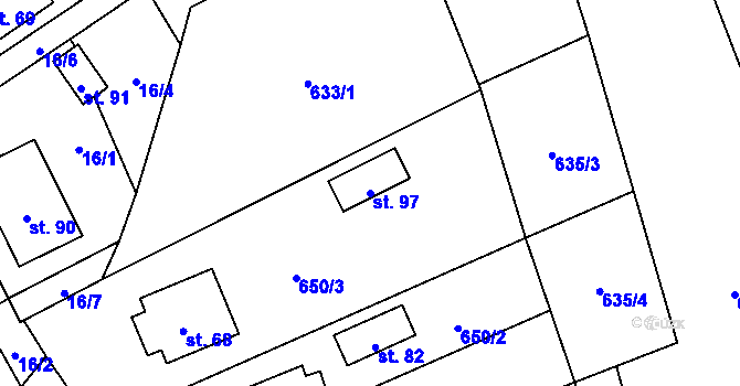 Parcela st. 97 v KÚ Sousedovice, Katastrální mapa
