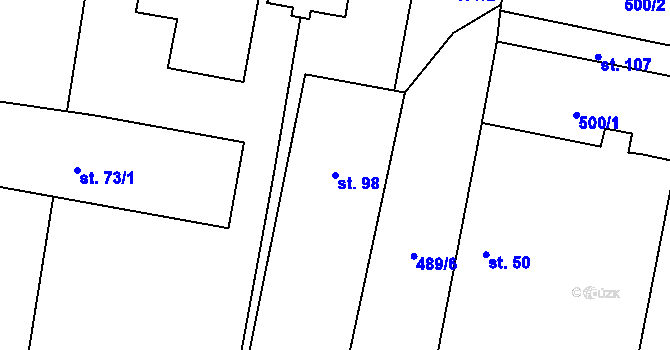 Parcela st. 98 v KÚ Sousedovice, Katastrální mapa