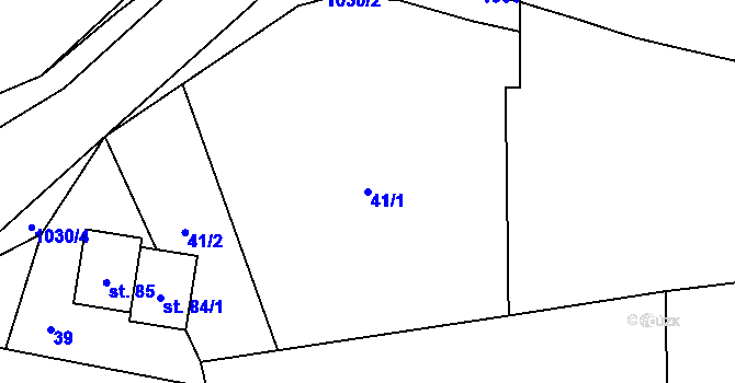 Parcela st. 41/1 v KÚ Sousedovice, Katastrální mapa