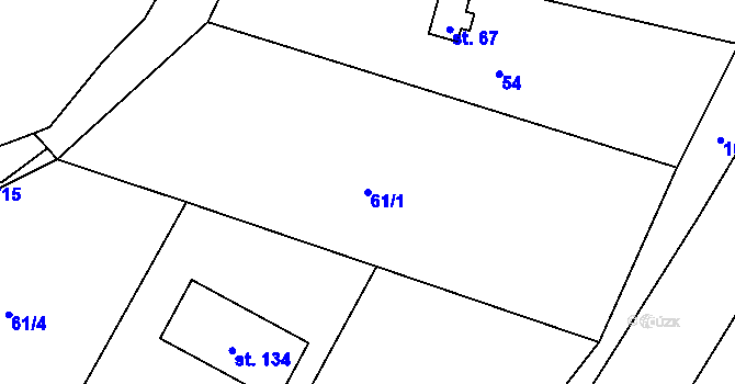 Parcela st. 61/1 v KÚ Sousedovice, Katastrální mapa