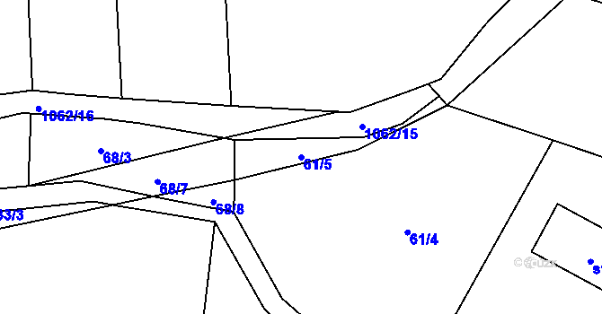 Parcela st. 61/5 v KÚ Sousedovice, Katastrální mapa