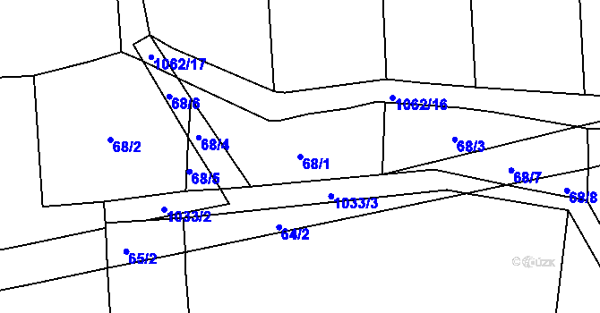 Parcela st. 68/1 v KÚ Sousedovice, Katastrální mapa