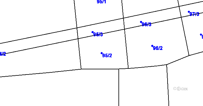 Parcela st. 95/2 v KÚ Sousedovice, Katastrální mapa