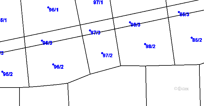 Parcela st. 97/2 v KÚ Sousedovice, Katastrální mapa