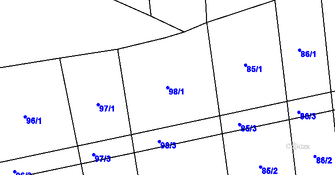 Parcela st. 98/1 v KÚ Sousedovice, Katastrální mapa