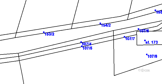 Parcela st. 107/4 v KÚ Sousedovice, Katastrální mapa