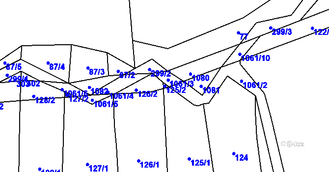 Parcela st. 125/2 v KÚ Sousedovice, Katastrální mapa