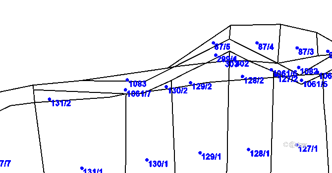 Parcela st. 130/2 v KÚ Sousedovice, Katastrální mapa