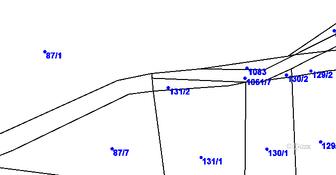 Parcela st. 131/2 v KÚ Sousedovice, Katastrální mapa