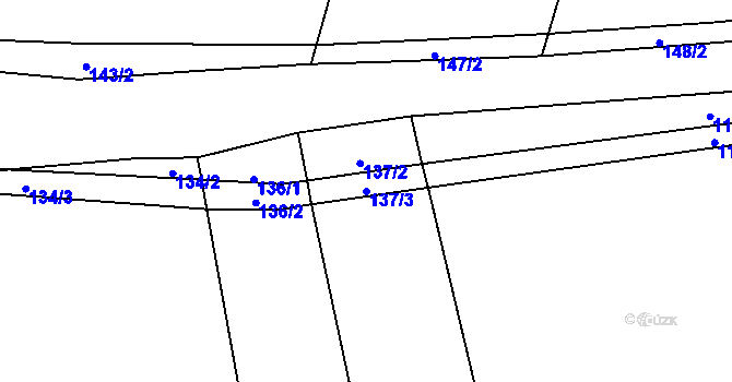 Parcela st. 137/3 v KÚ Sousedovice, Katastrální mapa