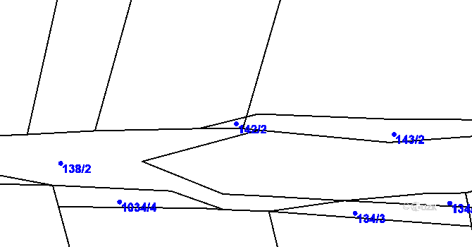 Parcela st. 142/2 v KÚ Sousedovice, Katastrální mapa