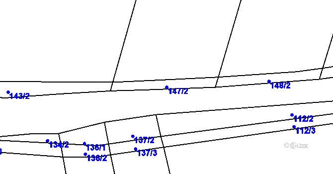 Parcela st. 147/2 v KÚ Sousedovice, Katastrální mapa