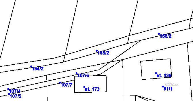 Parcela st. 155/2 v KÚ Sousedovice, Katastrální mapa