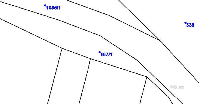 Parcela st. 167/1 v KÚ Sousedovice, Katastrální mapa