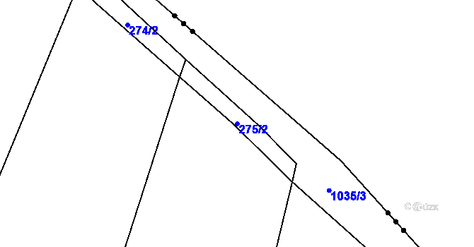 Parcela st. 275/2 v KÚ Sousedovice, Katastrální mapa