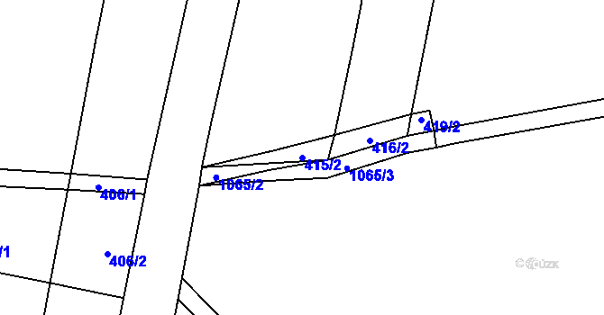 Parcela st. 415/2 v KÚ Sousedovice, Katastrální mapa