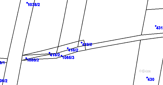 Parcela st. 419/2 v KÚ Sousedovice, Katastrální mapa
