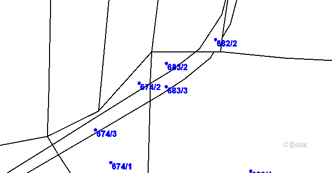 Parcela st. 683/3 v KÚ Sousedovice, Katastrální mapa