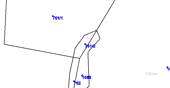 Parcela st. 761/2 v KÚ Sousedovice, Katastrální mapa