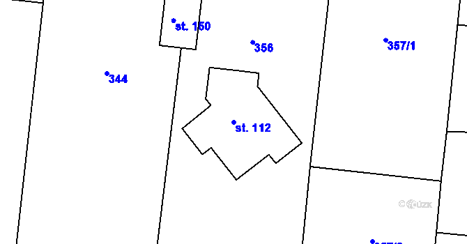 Parcela st. 112 v KÚ Sousedovice, Katastrální mapa