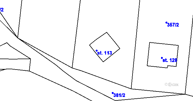 Parcela st. 113 v KÚ Sousedovice, Katastrální mapa