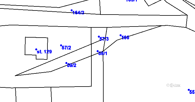 Parcela st. 59/1 v KÚ Sousedovice, Katastrální mapa