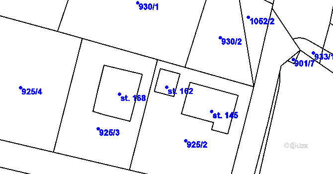 Parcela st. 162 v KÚ Sousedovice, Katastrální mapa