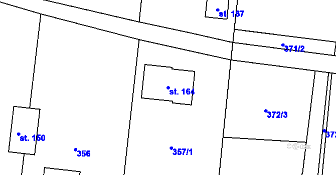 Parcela st. 164 v KÚ Sousedovice, Katastrální mapa