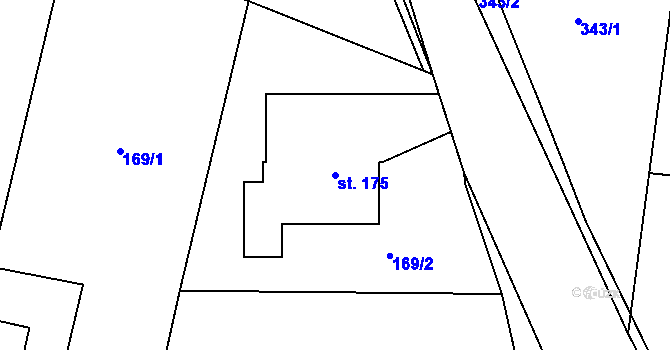Parcela st. 175 v KÚ Sousedovice, Katastrální mapa