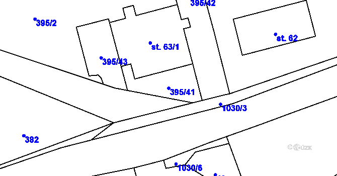 Parcela st. 395/41 v KÚ Sousedovice, Katastrální mapa