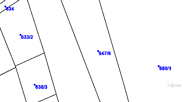Parcela st. 647/6 v KÚ Sousedovice, Katastrální mapa