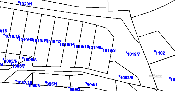 Parcela st. 1019/9 v KÚ Sousedovice, Katastrální mapa