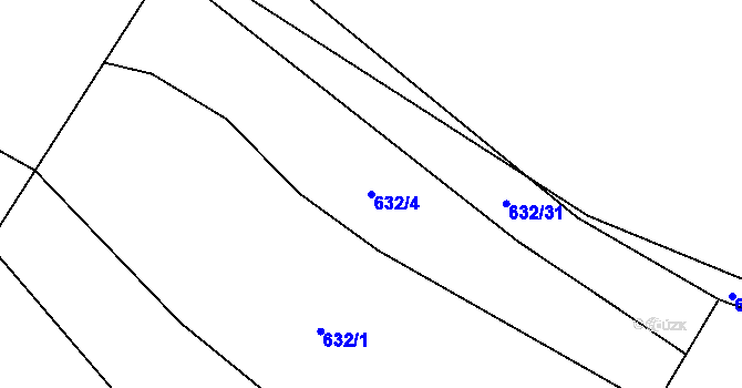 Parcela st. 632/4 v KÚ Soušice, Katastrální mapa