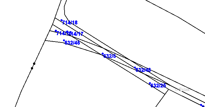 Parcela st. 632/5 v KÚ Soušice, Katastrální mapa