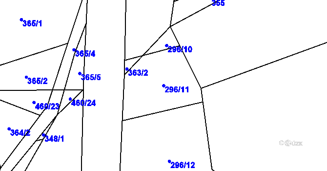 Parcela st. 296/11 v KÚ Soušice, Katastrální mapa