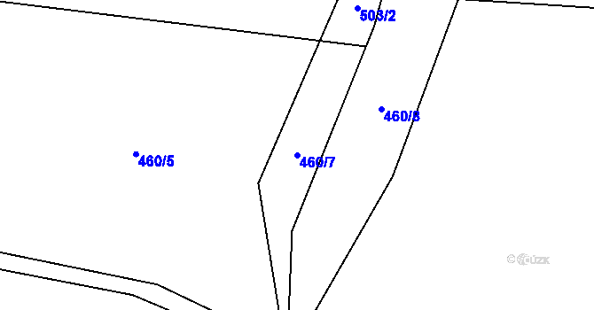 Parcela st. 460/7 v KÚ Soušice, Katastrální mapa