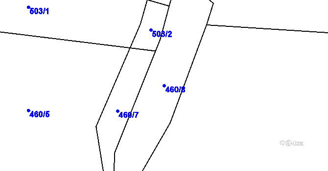 Parcela st. 460/8 v KÚ Soušice, Katastrální mapa