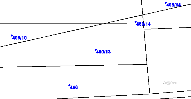 Parcela st. 460/13 v KÚ Soušice, Katastrální mapa