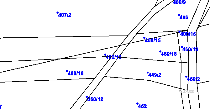 Parcela st. 460/15 v KÚ Soušice, Katastrální mapa