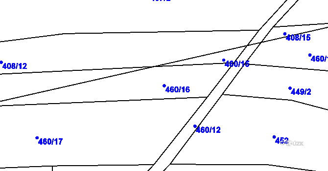 Parcela st. 460/16 v KÚ Soušice, Katastrální mapa