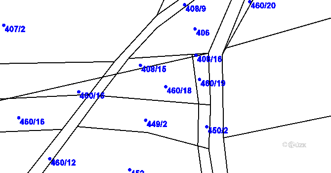 Parcela st. 460/18 v KÚ Soušice, Katastrální mapa